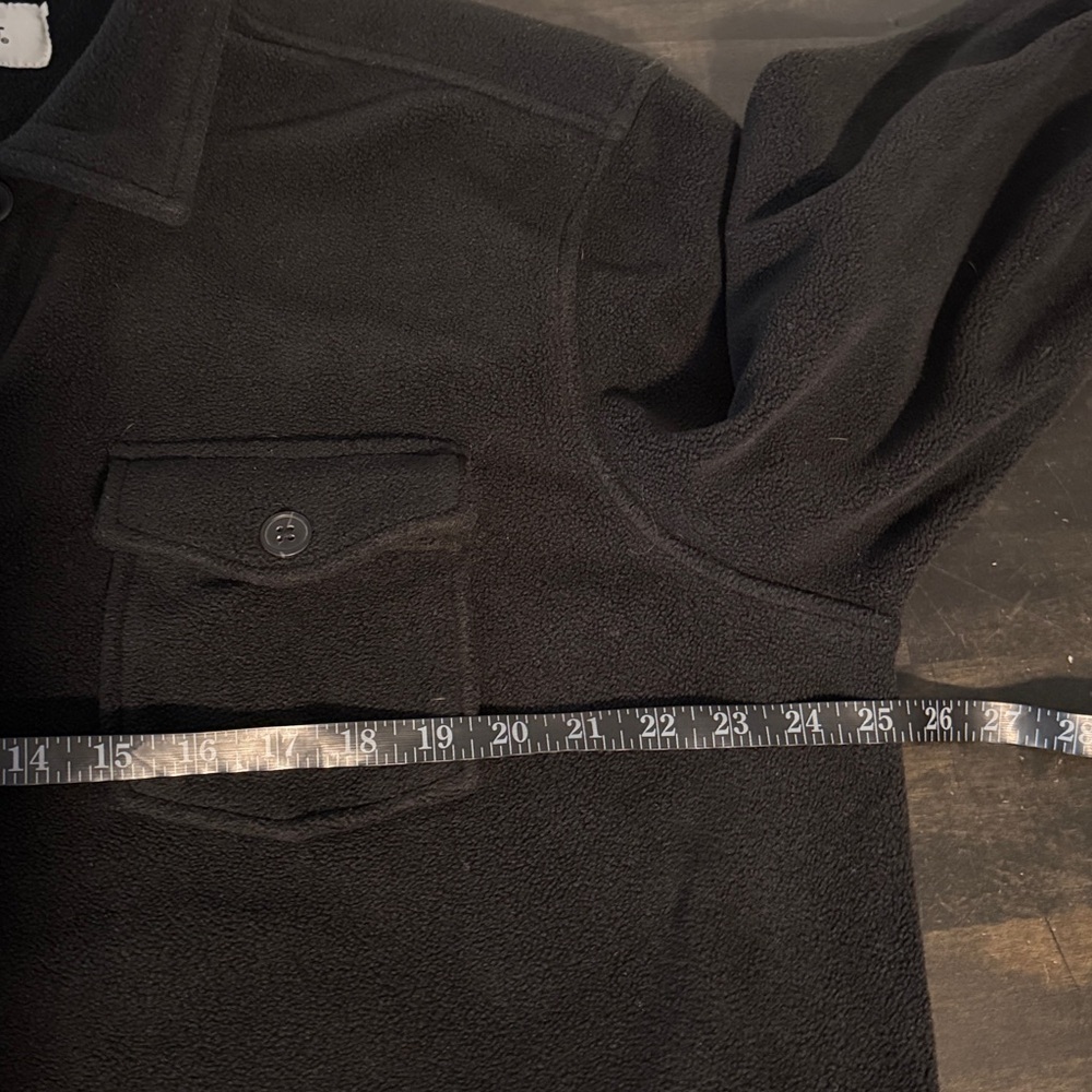 Split Coast Black Fleece Button Down Shacket Cozy… - image 5
